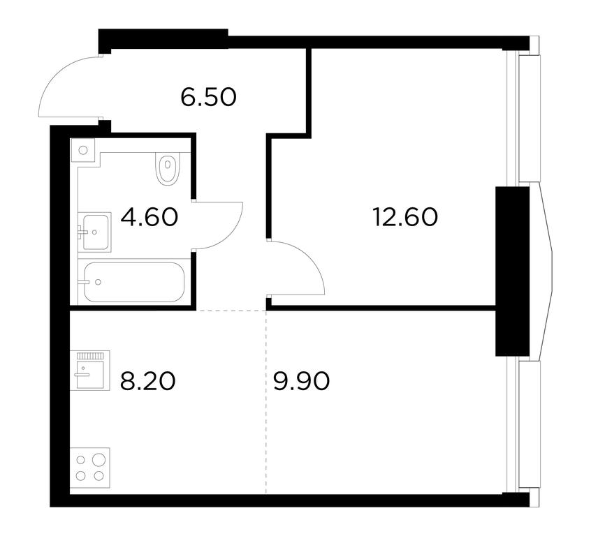 1-BD Apartment Sale, 41.8 sq. m. at Injoy, Admirala Makarova Street, 2с1, Moscow, Russia #1