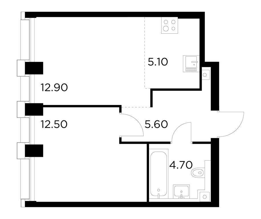 1-BD Apartment Sale, 40.8 sq. m. at Injoy, Admirala Makarova Street, 2с1, Moscow, Russia #1 1-BD Apartment Sale, 40.8 sq. m. at Injoy, Admirala Makarova Street, 2с1, Moscow, Russia #1
