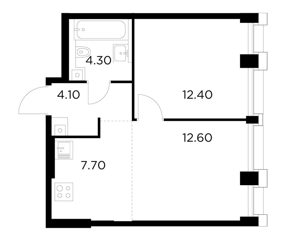 1-BD Apartment Sale, 41.1 sq. m. at Injoy, Admirala Makarova Street, 2с1, Moscow, Russia #1 1-BD Apartment Sale, 41.1 sq. m. at Injoy, Admirala Makarova Street, 2с1, Moscow, Russia #1