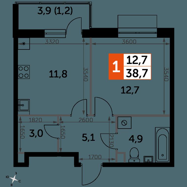 1-BD Apartment Sale, 38.6 sq. m. at Skandinavskiy, Malaya Borodinskaya ulitsa, 1к1, derevnya Borodino, Mytishi Urban District, Moscow Region, Russia #2 1-BD Apartment Sale, 38.6 sq. m. at Skandinavskiy, Malaya Borodinskaya ulitsa, 1к1, derevnya Borodino, Mytishi Urban District, Moscow Region, Russia #2