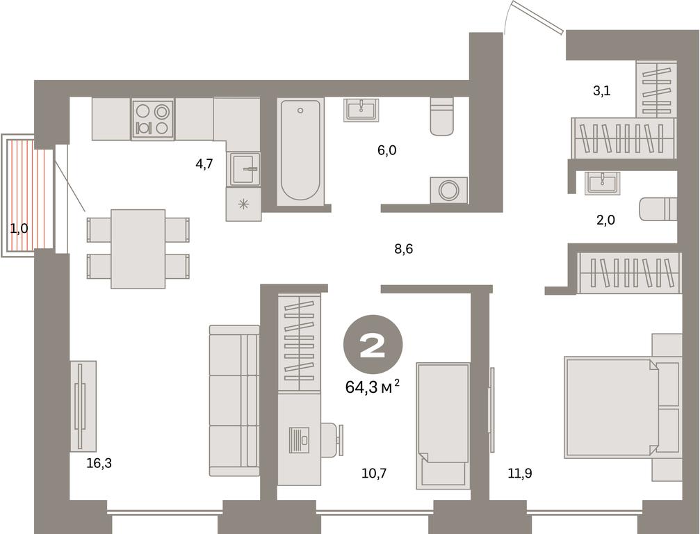 Продажа 2-комн. квартиры, 64,3 м² в ЖК «Квартал Метроном», Тагильская улица, Москва, Россия #1 Продажа 2-комн. квартиры, 64,3 м² в ЖК «Квартал Метроном», Тагильская улица, Москва, Россия #1