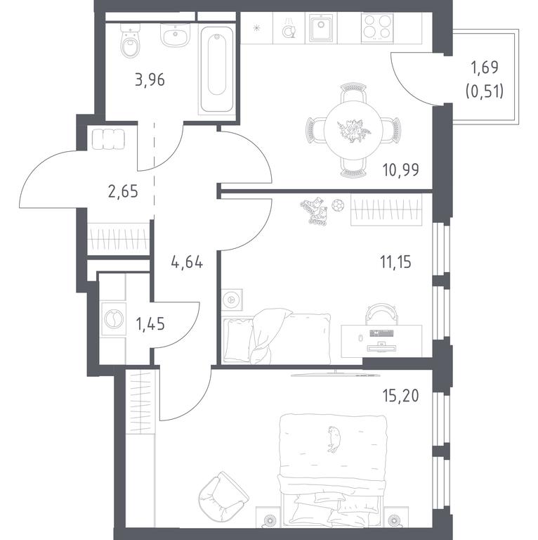 1-BD Apartment Sale, 50.55 sq. m. at Kosmicheskiy kvartal, M.K. Tikhonravova Street, Yubileyniy Microdistrict, Korolyov, Moscow Region, Russia #1 1-BD Apartment Sale, 50.55 sq. m. at Kosmicheskiy kvartal, M.K. Tikhonravova Street, Yubileyniy Microdistrict, Korolyov, Moscow Region, Russia #1
