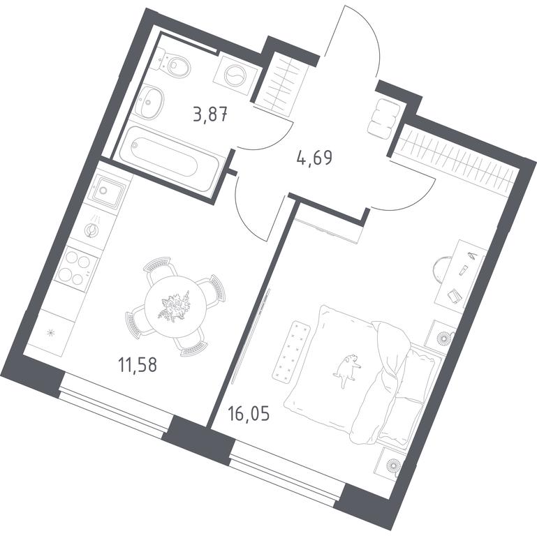 Apartment Sale, 36.19平方米 at Kvartal Zapadnyj, kvartal № 76, Marushkinskoye Settlement, Moscow, Russia #1 Apartment Sale, 36.19平方米 at Kvartal Zapadnyj, kvartal № 76, Marushkinskoye Settlement, Moscow, Russia #1