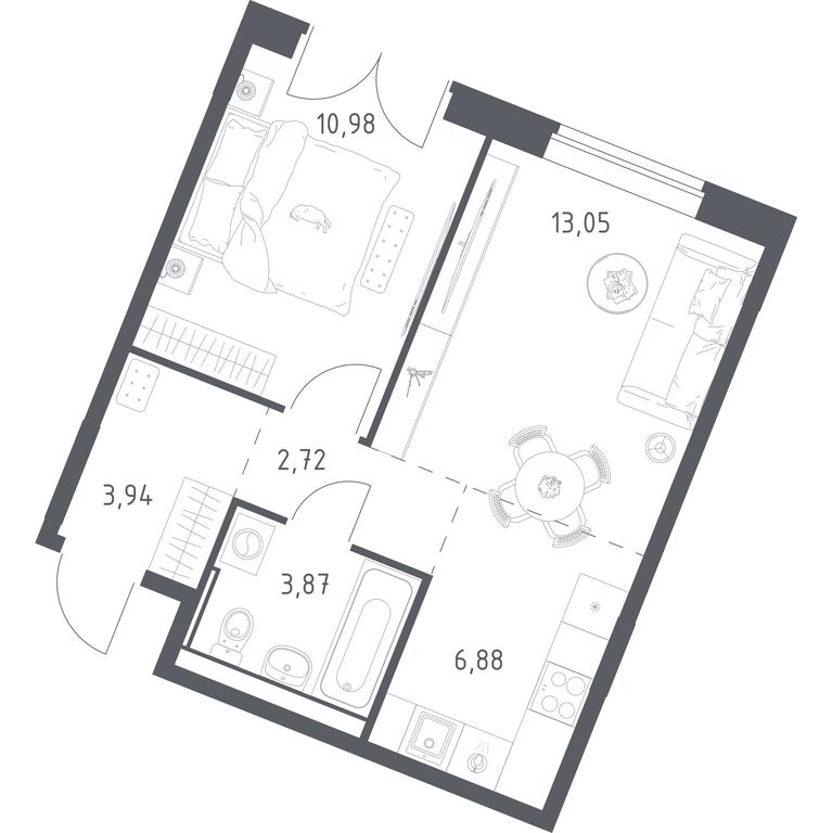 Apartment Sale, 41.44平方米 at Kvartal Zapadnyj, kvartal № 76, Marushkinskoye Settlement, Moscow, Russia #1 Apartment Sale, 41.44平方米 at Kvartal Zapadnyj, kvartal № 76, Marushkinskoye Settlement, Moscow, Russia #1