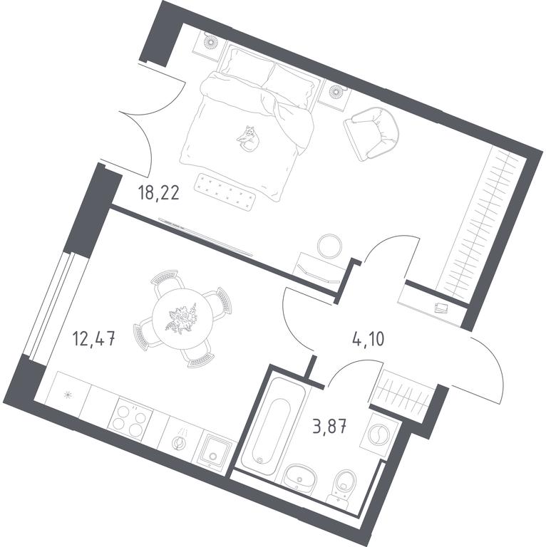 Apartment Sale, 38.66 sq. m. at Kvartal Zapadnyj, kvartal № 76, Marushkinskoye Settlement, Moscow, Russia #1 Apartment Sale, 38.66 sq. m. at Kvartal Zapadnyj, kvartal № 76, Marushkinskoye Settlement, Moscow, Russia #1