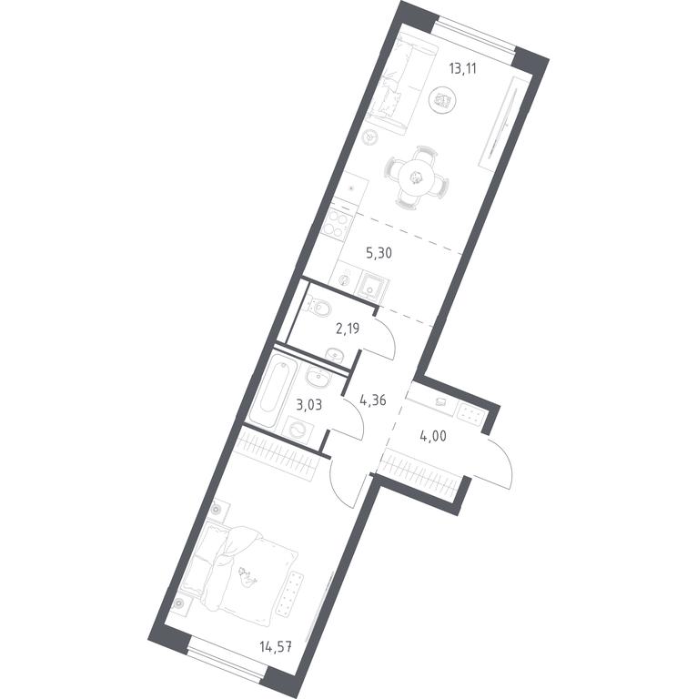Apartment Sale, 46.56平方米 at Kvartal Zapadnyj, kvartal № 76, Marushkinskoye Settlement, Moscow, Russia #1 Apartment Sale, 46.56平方米 at Kvartal Zapadnyj, kvartal № 76, Marushkinskoye Settlement, Moscow, Russia #1