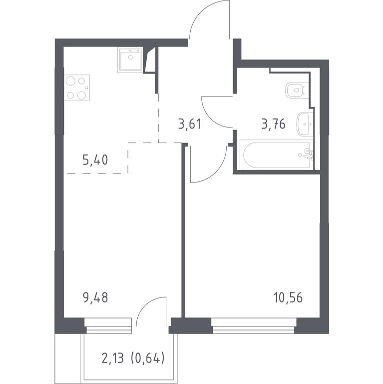 Apartment Sale, 33.45 sq. m. at Ostafevo, Ostafyevskoe Highway, 12к1, Ryazanovskoe Settlement, Moscow, Russia #1