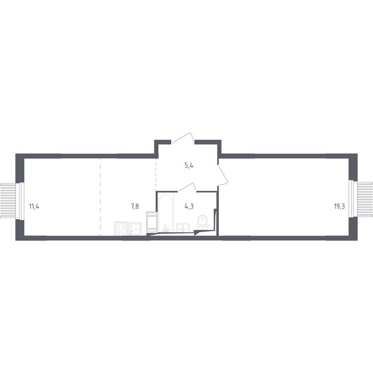 Apartment Sale, 47.2平方米 at Mytishchi Park, Silikatnaya ulitsa, 41к3, Mytischi, Moscow Region, Russia #1