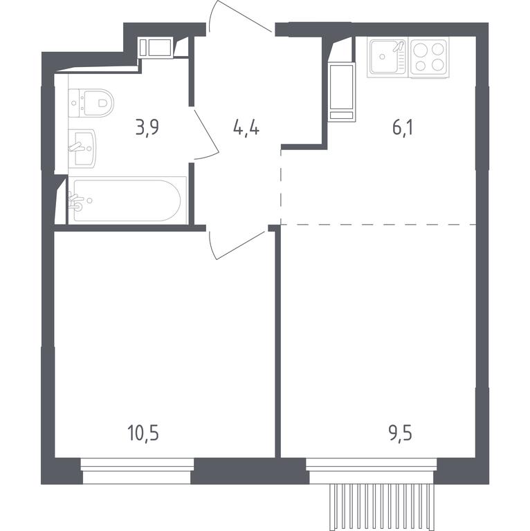 Apartment Sale, 33.8平方米 at Mytishchi Park, Silikatnaya ulitsa, 41к3, Mytischi, Moscow Region, Russia #1 Apartment Sale, 33.8平方米 at Mytishchi Park, Silikatnaya ulitsa, 41к3, Mytischi, Moscow Region, Russia #1
