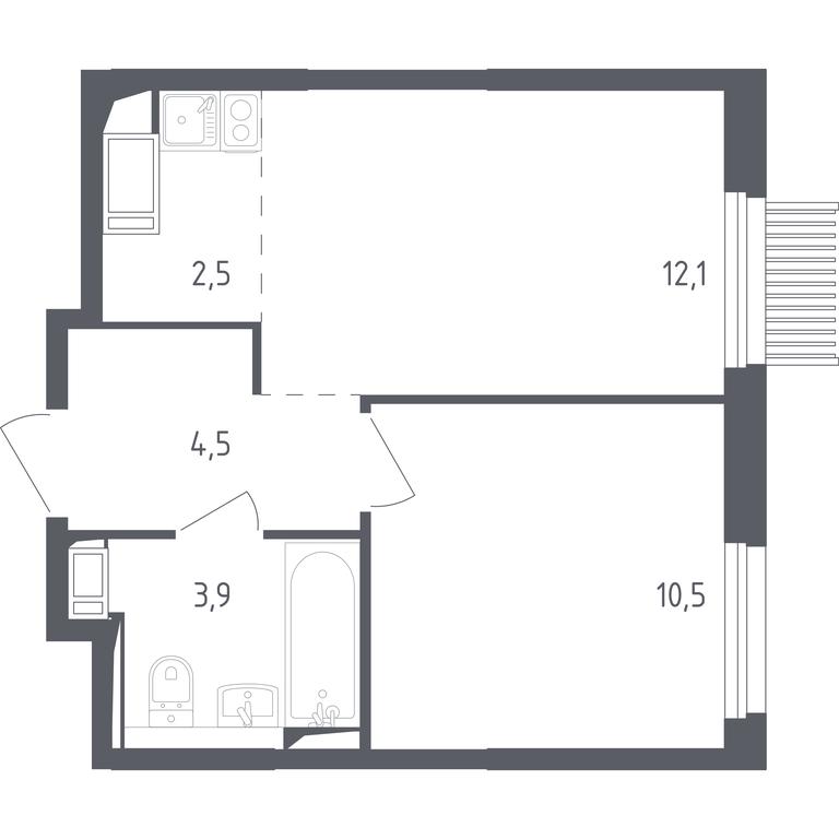 Apartment Sale, 33.1平方米 at Mytishchi Park, Silikatnaya ulitsa, 41к3, Mytischi, Moscow Region, Russia #1 Apartment Sale, 33.1平方米 at Mytishchi Park, Silikatnaya ulitsa, 41к3, Mytischi, Moscow Region, Russia #1