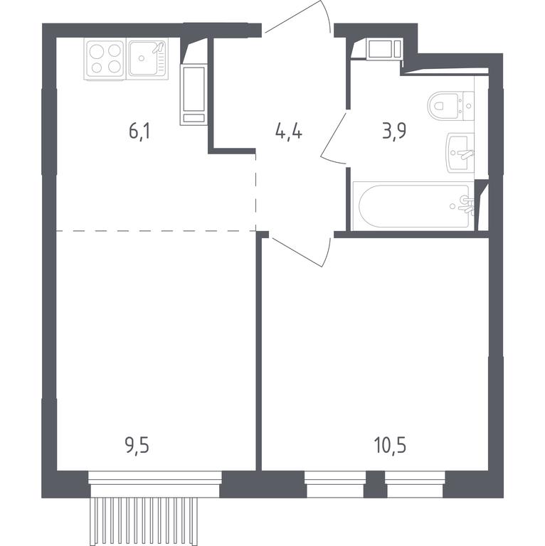 Apartment Sale, 33.8 sq. m. at Mytishchi Park, Silikatnaya ulitsa, 41к3, Mytischi, Moscow Region, Russia #1 Apartment Sale, 33.8 sq. m. at Mytishchi Park, Silikatnaya ulitsa, 41к3, Mytischi, Moscow Region, Russia #1