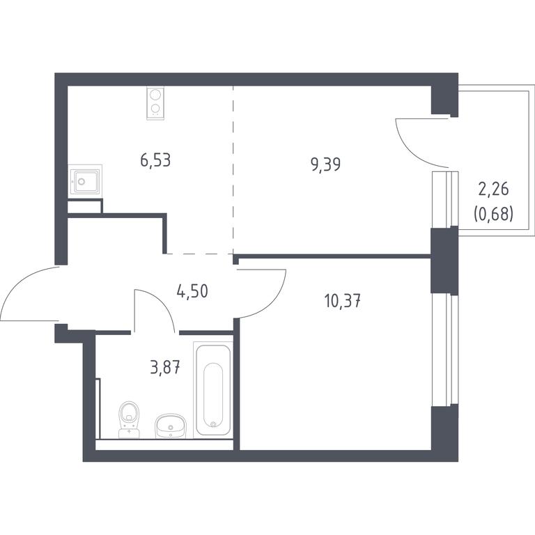 Apartment Sale, 35.34 sq. m. at Egorovo Park, 1-y kvartal, posyolok Zhilino-1, Lubertsy City District, Moscow Region, Russia #1