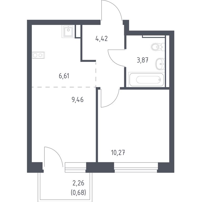 Apartment Sale, 35.31 sq. m. at Egorovo Park, 1-y kvartal, posyolok Zhilino-1, Lubertsy City District, Moscow Region, Russia #1 Apartment Sale, 35.31 sq. m. at Egorovo Park, 1-y kvartal, posyolok Zhilino-1, Lubertsy City District, Moscow Region, Russia #1