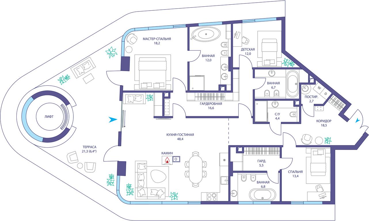 4-BD Apartment Sale, 171.6平方米 at Ostrov, Nizhnye Mnyovniki Street, 37Ас4, Moscow, Russia #1 4-BD Apartment Sale, 171.6平方米 at Ostrov, Nizhnye Mnyovniki Street, 37Ас4, Moscow, Russia #1