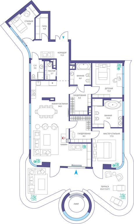 4-BD Apartment Sale, 170.1 sq. m. at Ostrov, Nizhnye Mnyovniki Street, 37Ас4, Moscow, Russia #1 4-BD Apartment Sale, 170.1 sq. m. at Ostrov, Nizhnye Mnyovniki Street, 37Ас4, Moscow, Russia #1
