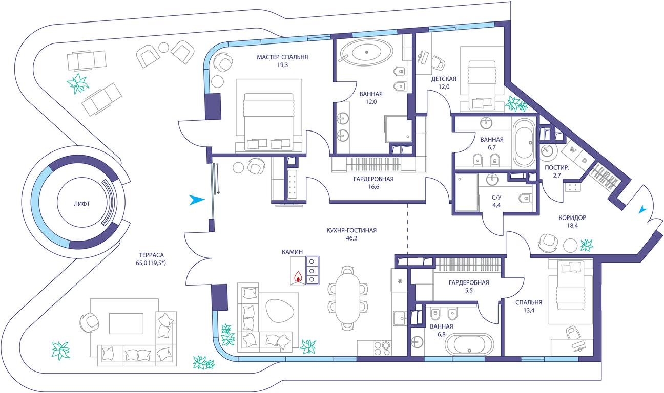 4-BD Apartment Sale, 183.5 sq. m. at Ostrov, Nizhnye Mnyovniki Street, 37Ас4, Moscow, Russia #1 4-BD Apartment Sale, 183.5 sq. m. at Ostrov, Nizhnye Mnyovniki Street, 37Ас4, Moscow, Russia #1