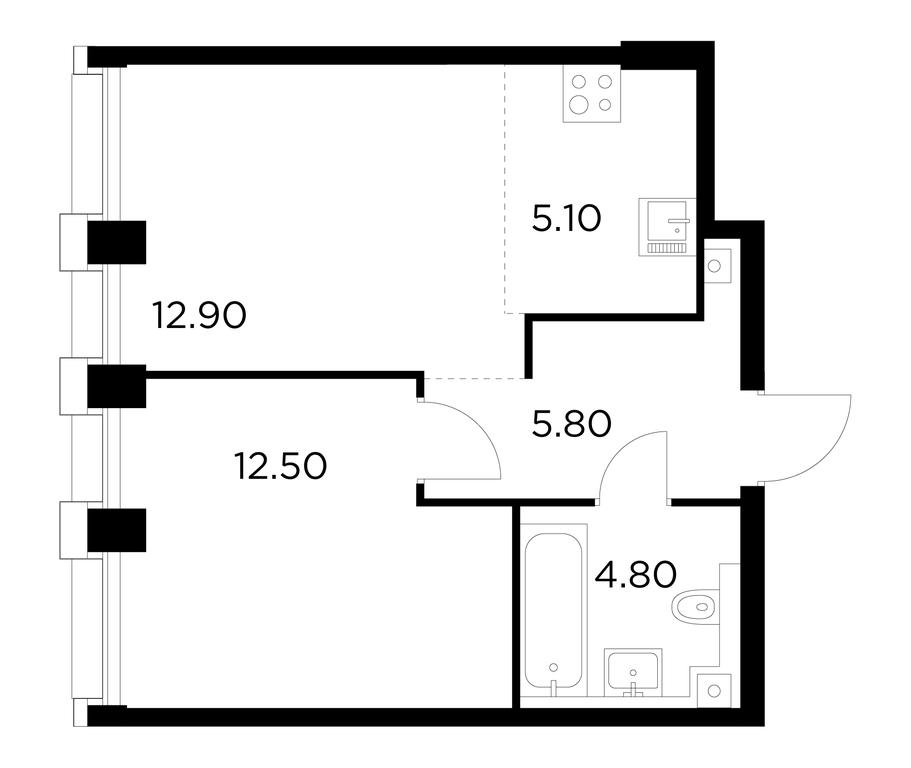 1-BD Apartment Sale, 41.1 sq. m. at Injoy, Admirala Makarova Street, 2с1, Moscow, Russia #1 1-BD Apartment Sale, 41.1 sq. m. at Injoy, Admirala Makarova Street, 2с1, Moscow, Russia #1