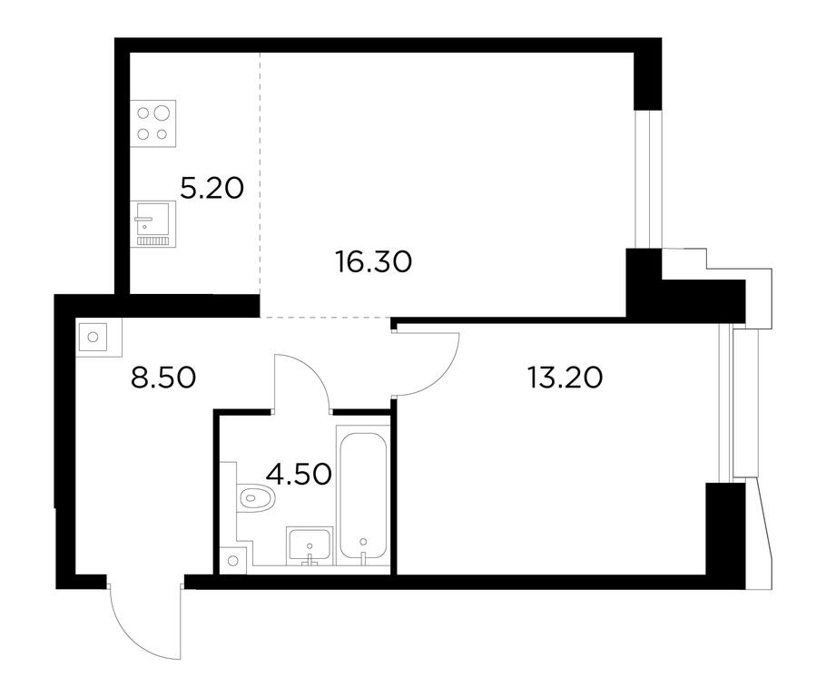 1-BD Apartment Sale, 47.7 sq. m. at Injoy, Admirala Makarova Street, 2с1, Moscow, Russia #1 1-BD Apartment Sale, 47.7 sq. m. at Injoy, Admirala Makarova Street, 2с1, Moscow, Russia #1