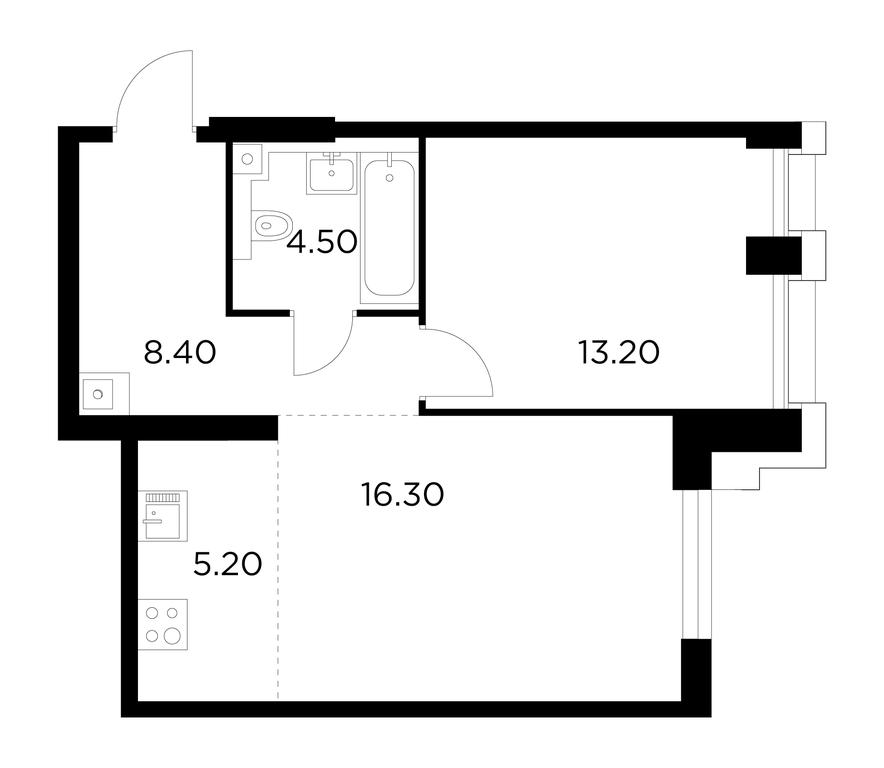 1-BD Apartment Sale, 47.6 sq. m. at Injoy, Admirala Makarova Street, 2с1, Moscow, Russia #1 1-BD Apartment Sale, 47.6 sq. m. at Injoy, Admirala Makarova Street, 2с1, Moscow, Russia #1