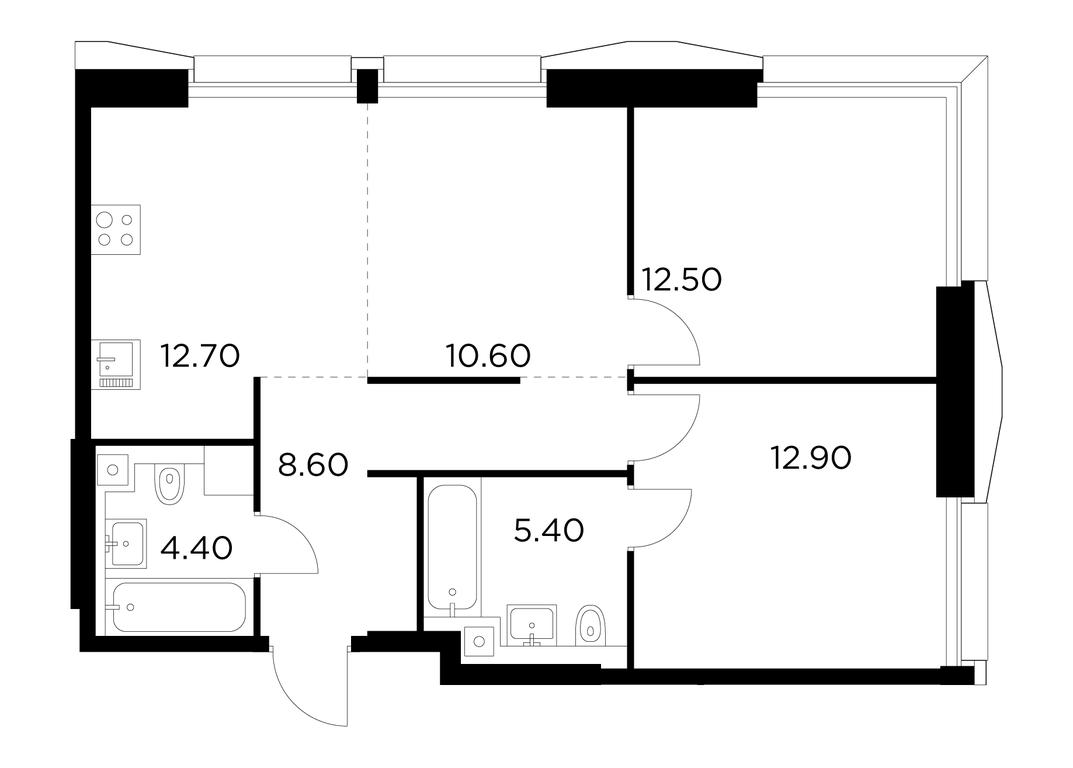 2-BD Apartment Sale, 67.1 sq. m. at Injoy, Admirala Makarova Street, 2с1, Moscow, Russia #1 2-BD Apartment Sale, 67.1 sq. m. at Injoy, Admirala Makarova Street, 2с1, Moscow, Russia #1