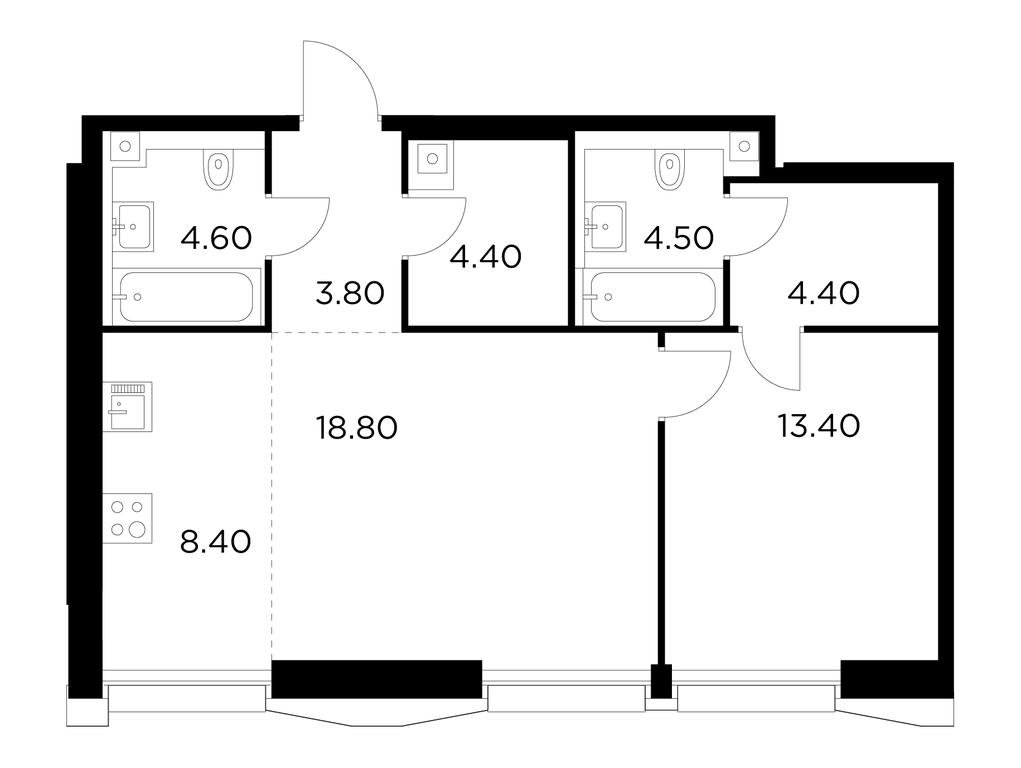 1-BD Apartment Sale, 62.4 sq. m. at Injoy, Admirala Makarova Street, 2с1, Moscow, Russia #1 1-BD Apartment Sale, 62.4 sq. m. at Injoy, Admirala Makarova Street, 2с1, Moscow, Russia #1