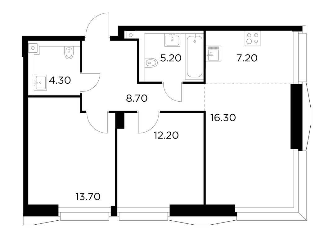2-BD Apartment Sale, 67.5 sq. m. at Injoy, Admirala Makarova Street, 2с1, Moscow, Russia #1