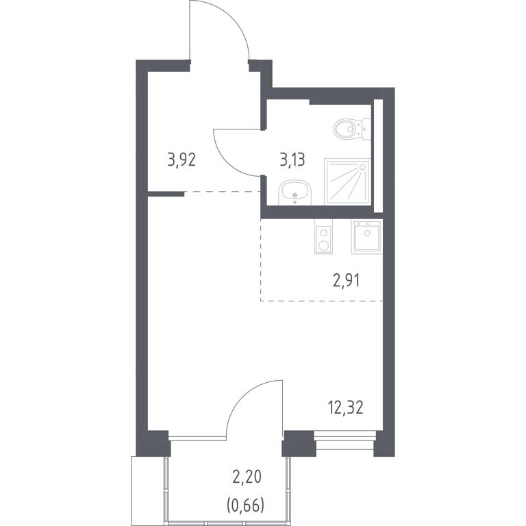 Apartment Sale, 22.94平方米 at Novoe Vnukovo, kvartal № 38, Kokoshkino Settlement, Moscow, Russia #1