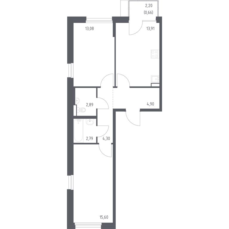 1-BD Apartment Sale, 58.13 sq. m. at Novoe Vnukovo, kvartal № 38, Kokoshkino Settlement, Moscow, Russia #1