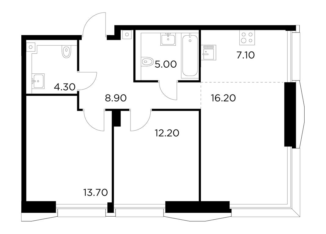 2-BD Apartment Sale, 67.4平方米 at Injoy, Admirala Makarova Street, 2с1, Moscow, Russia #1 2-BD Apartment Sale, 67.4平方米 at Injoy, Admirala Makarova Street, 2с1, Moscow, Russia #1