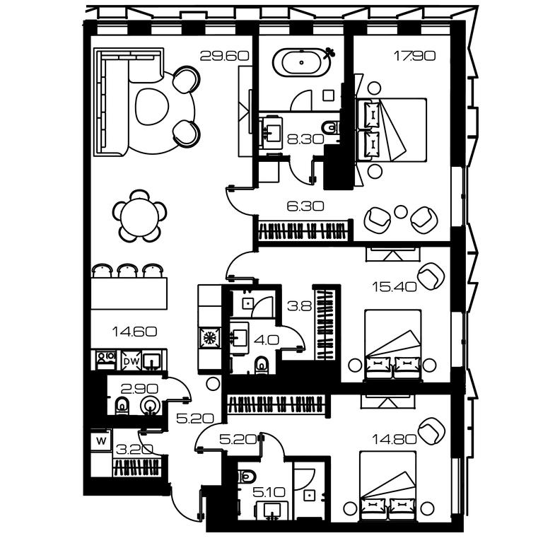Продажа 3-комн. квартиры, 137 м² в ЖК «Лунар (Lunar)», Ленинский проспект, 38, Москва, Россия #1 Продажа 3-комн. квартиры, 137 м² в ЖК «Лунар (Lunar)», Ленинский проспект, 38, Москва, Россия #1
