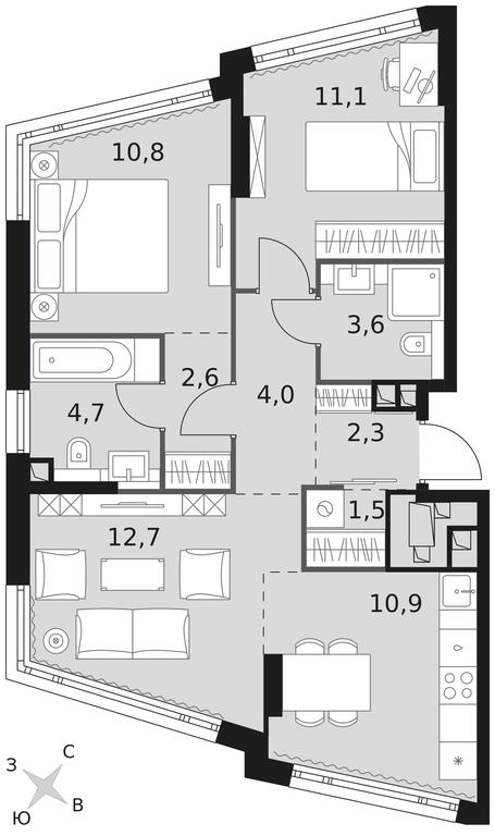 3-BD Apartment Sale, 64.2 sq. m. at Rotterdam, Varshavskoye Highway, 37Ак1с2, Moscow, Russia #1 3-BD Apartment Sale, 64.2 sq. m. at Rotterdam, Varshavskoye Highway, 37Ак1с2, Moscow, Russia #1