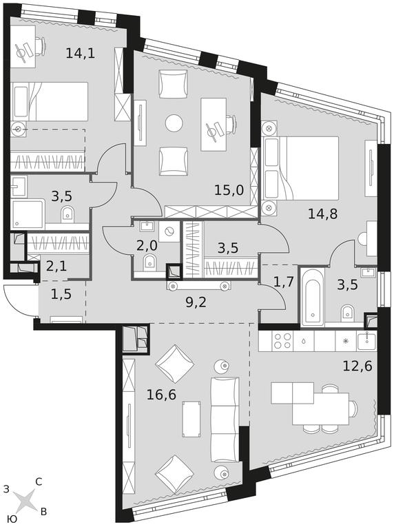 4-BD Apartment Sale, 100.1 sq. m. at Rotterdam, Varshavskoye Highway, 37Ак1с2, Moscow, Russia #1 4-BD Apartment Sale, 100.1 sq. m. at Rotterdam, Varshavskoye Highway, 37Ак1с2, Moscow, Russia #1