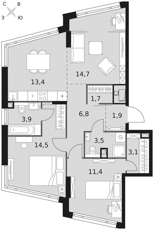 3-BD Apartment Sale, 74.9 sq. m. at Rotterdam, Varshavskoye Highway, 37Ак1с2, Moscow, Russia #1 3-BD Apartment Sale, 74.9 sq. m. at Rotterdam, Varshavskoye Highway, 37Ак1с2, Moscow, Russia #1