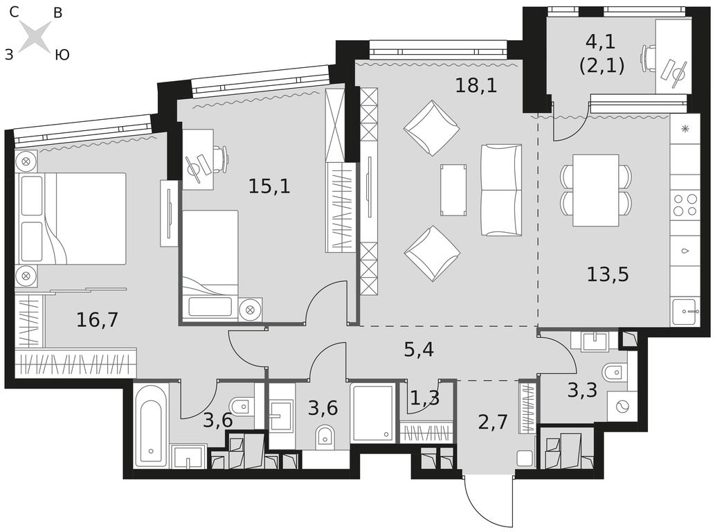 3-BD Apartment Sale, 85.4 sq. m. at Rotterdam, Varshavskoye Highway, 37Ак1с2, Moscow, Russia #1 3-BD Apartment Sale, 85.4 sq. m. at Rotterdam, Varshavskoye Highway, 37Ак1с2, Moscow, Russia #1