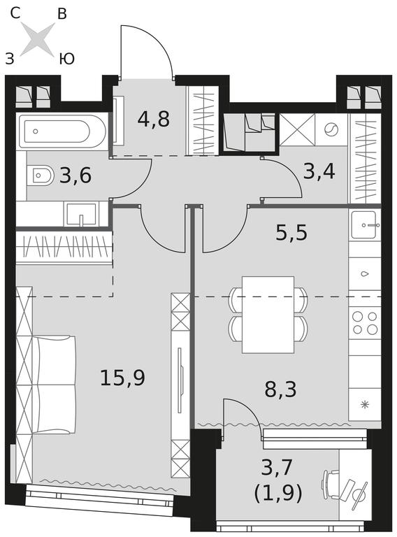 1-BD Apartment Sale, 43.5 sq. m. at Rotterdam, Varshavskoye Highway, 37Ак1с2, Moscow, Russia #1