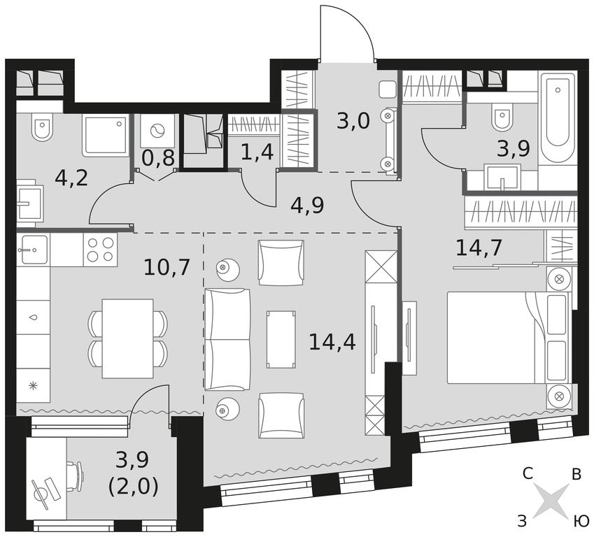 2-BD Apartment Sale, 60 sq. m. at Rotterdam, Varshavskoye Highway, 37Ак1с2, Moscow, Russia #1 2-BD Apartment Sale, 60 sq. m. at Rotterdam, Varshavskoye Highway, 37Ак1с2, Moscow, Russia #1