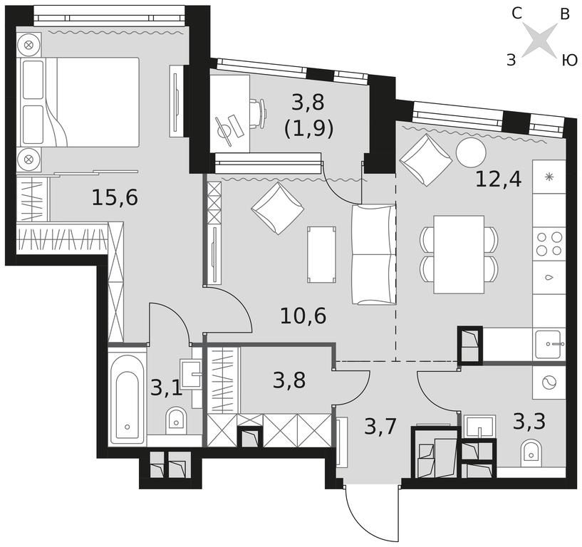 2-BD Apartment Sale, 54.4 sq. m. at Rotterdam, Varshavskoye Highway, 37Ак1с2, Moscow, Russia #1 2-BD Apartment Sale, 54.4 sq. m. at Rotterdam, Varshavskoye Highway, 37Ак1с2, Moscow, Russia #1
