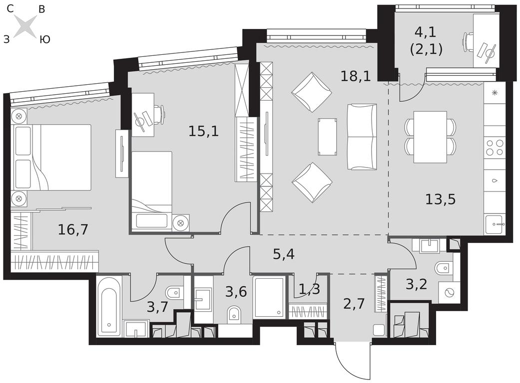 3-BD Apartment Sale, 85.4 sq. m. at Rotterdam, Varshavskoye Highway, 37Ак1с2, Moscow, Russia #1 3-BD Apartment Sale, 85.4 sq. m. at Rotterdam, Varshavskoye Highway, 37Ак1с2, Moscow, Russia #1