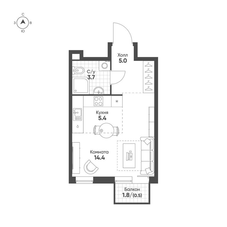 1-BD Apartment Sale, 29 sq. m. at Sokolinn Park, 3rd Grazhdanskaya Street, 1, Moscow, Russia #1 1-BD Apartment Sale, 29 sq. m. at Sokolinn Park, 3rd Grazhdanskaya Street, 1, Moscow, Russia #1