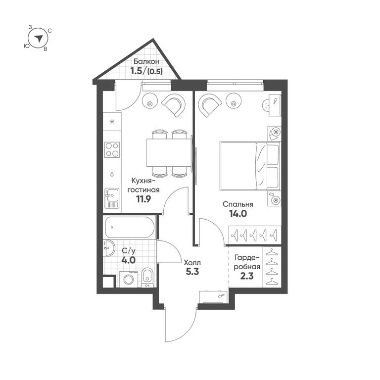 1-BD Apartment Sale, 38平方米 at Sokolinn Park, 3rd Grazhdanskaya Street, 1, Moscow, Russia #1 1-BD Apartment Sale, 38平方米 at Sokolinn Park, 3rd Grazhdanskaya Street, 1, Moscow, Russia #1