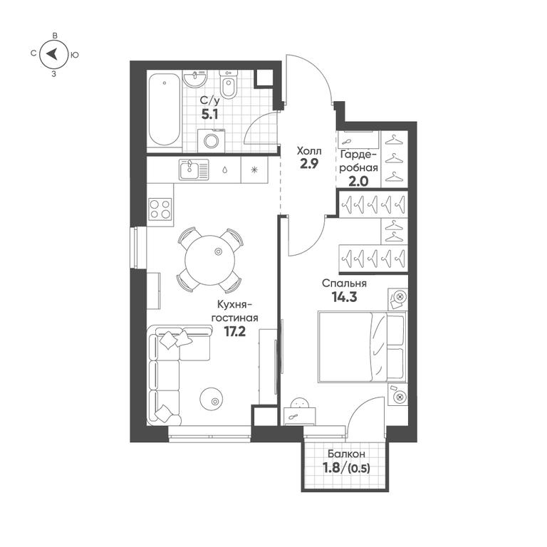 1-BD Apartment Sale, 42平方米 at Sokolinn Park, 3rd Grazhdanskaya Street, 1, Moscow, Russia #1 1-BD Apartment Sale, 42平方米 at Sokolinn Park, 3rd Grazhdanskaya Street, 1, Moscow, Russia #1