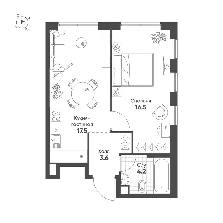 1-BD Apartment Sale, 41.8 sq. m. at Sokolinn Park, 3rd Grazhdanskaya Street, 1, Moscow, Russia #1 1-BD Apartment Sale, 41.8 sq. m. at Sokolinn Park, 3rd Grazhdanskaya Street, 1, Moscow, Russia #1
