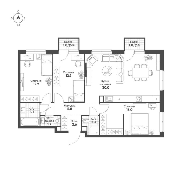 3-BD Apartment Sale, 88.9 sq. m. at Sokolinn Park, 3rd Grazhdanskaya Street, 1, Moscow, Russia #1 3-BD Apartment Sale, 88.9 sq. m. at Sokolinn Park, 3rd Grazhdanskaya Street, 1, Moscow, Russia #1