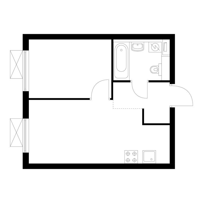1-BD Apartment Sale, 32.2 sq. m. at Vostochnoe Butovo, Krymskaya Street, 13, rabochiy posyolok Bobrovo, Leninskiy City District, Moscow Region, Russia #1