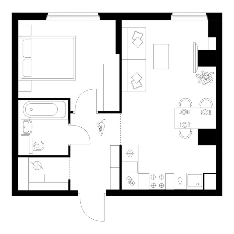 1-BD Apartment Sale, 41.5 sq. m. at Kronshtadtskiy 9, Kronshtadtsky Boulevard, 9с21, Moscow, Russia #1