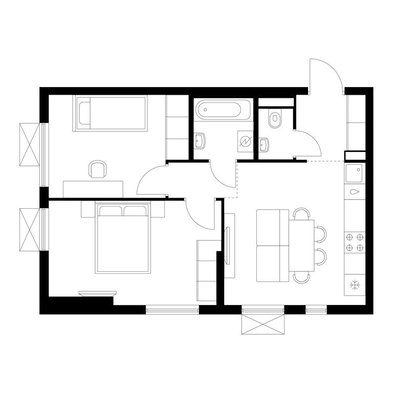 2-BD Apartment Sale, 49.2平方米 at Yauza Park, ulitsa Kolontsova, 4, Mytischi, Moscow Region, Russia #1 2-BD Apartment Sale, 49.2平方米 at Yauza Park, ulitsa Kolontsova, 4, Mytischi, Moscow Region, Russia #1