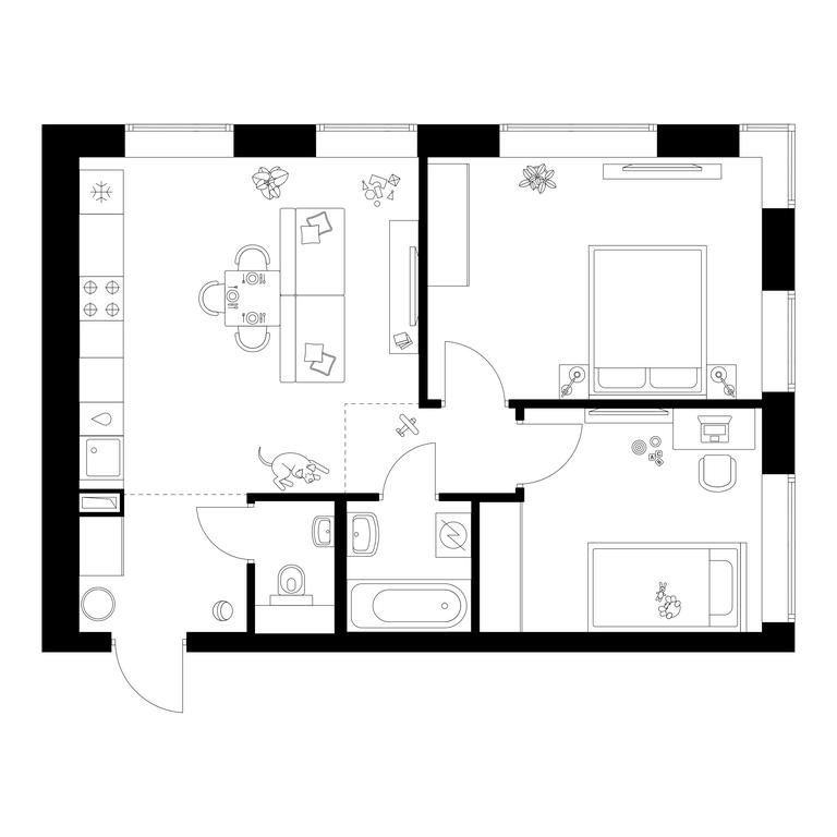 2-BD Apartment Sale, 55 sq. m. at Polar, Polyarnaya Street, 39Б, Moscow, Russia #1 2-BD Apartment Sale, 55 sq. m. at Polar, Polyarnaya Street, 39Б, Moscow, Russia #1