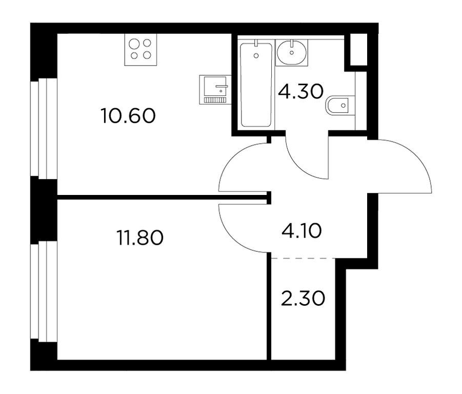 1-BD Apartment Sale, 33.1平方米 at Belyi Grad, Tsentralnaya Street, 1, Mytischi, Moscow Region, Russia #1 1-BD Apartment Sale, 33.1平方米 at Belyi Grad, Tsentralnaya Street, 1, Mytischi, Moscow Region, Russia #1
