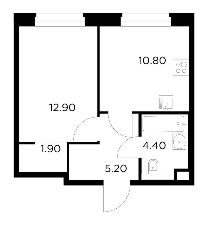 1-BD Apartment Sale, 35.1平方米 at Belyi Grad, Tsentralnaya Street, 1, Mytischi, Moscow Region, Russia #1 1-BD Apartment Sale, 35.1平方米 at Belyi Grad, Tsentralnaya Street, 1, Mytischi, Moscow Region, Russia #1
