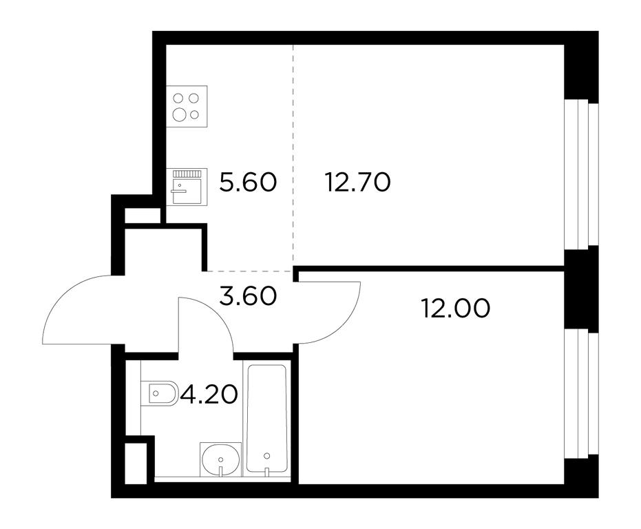 1-BD Apartment Sale, 38.1平方米 at Belyi Grad, Tsentralnaya Street, 1, Mytischi, Moscow Region, Russia #1 1-BD Apartment Sale, 38.1平方米 at Belyi Grad, Tsentralnaya Street, 1, Mytischi, Moscow Region, Russia #1